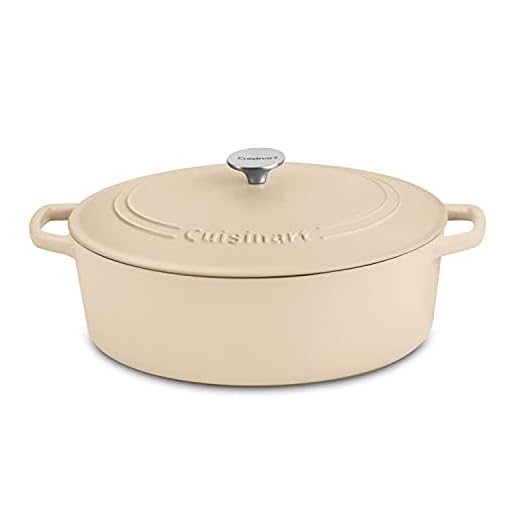 Cuisinart Chef's Classic Enameled Cast Iron Oval Covered Casserole (Tan, 7- Quart)