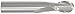 MONSTER 221-001008AA Ball End Mill,Single End,1/16",Carbide