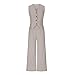 Mrat Damen-Weste und Hose, Set aus Baumwollleinen, Sommer-Trainingsanzug, komplettes Set, 2-teiliges Outfit, ärmellos, V-Ausschnitt, Knopf, Weste, weite Beinhose, 2-teiliger Blazer, Anzug, Business