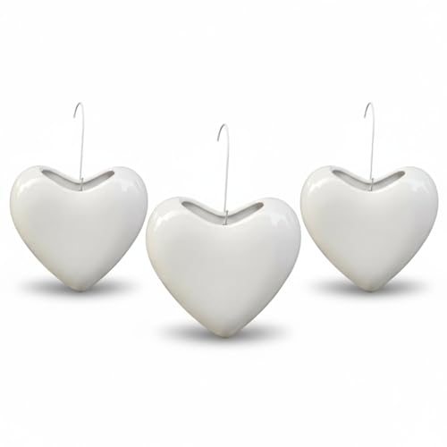 3x umidificatore d'aria in ceramica - evaporatore del radiatore per umidificare l'aria della stanza - evaporatore dell'acqua con gancio - evaporatore riscaldamento termosifoni caloriferi (Bianco)