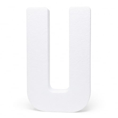 Oasis Supply 12" Free Standing EPS Foam Letter U, White Smooth Polystyrene Letter for Weddings, Cakes, Party Displays, Arts & Crafts, Monograms, Photo Backdrops & DIY Decorations