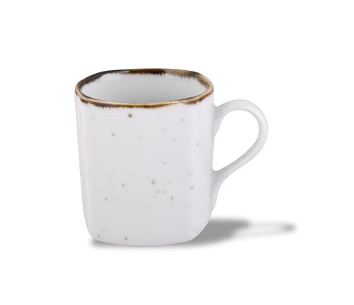 Image of Hitkari Potteries Porcelain White Sparkle Coffee Mugs Set 6 | for Morning & Evening Tea /Coffee | Home & Kitchen | Coffee Cup (SL-56)