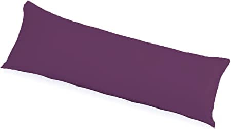 Laam linen 100% Polycotton Bolster Pillowcase Antiallergenic Back Neck Maternity Support Pillowcase Cover Only King Size 5ft (152 cm x 50 cm) (60"x19") (60 Inches x 19 Inches, Plum)