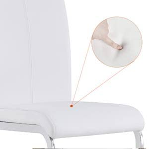 Jellci Kitchen Dining Chairs Set Of 4, Modern Faux Leather High Back Dining Chair, Chairs For Dining Room,Kitchen, Living Room,Wedding - White #TOP5