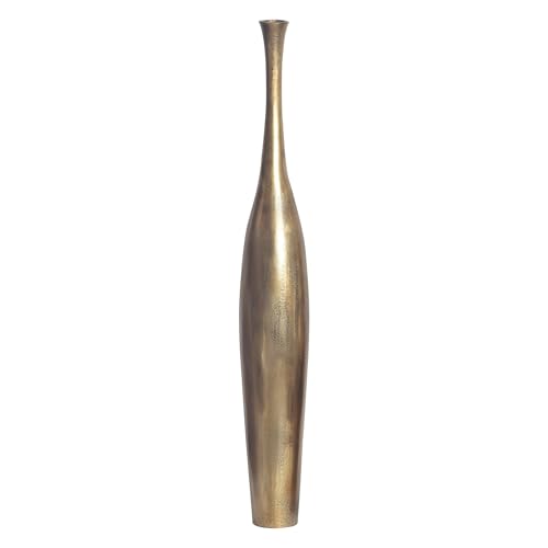 FineBuy Deko Vase Aluminium Gold Blumenvase Modern Groß, Dekovase...