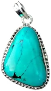 Natural Turquoise Pendant, Unique Shape Pendant, 925 Sterling Silver Plated, Natural Shape Pendant, Unisex pendant, Statement Necklace, Handmade Gemstone Jewelry, Unisex Pendant, Turquoise Jewelry, Best Gifts Forever, Best Christmas Gifts