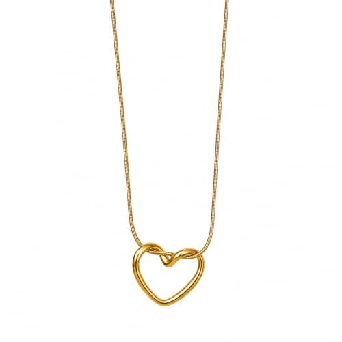 Anti Tarnish Heart Pendant Necklace Chain for Women | Stylish 18K...
