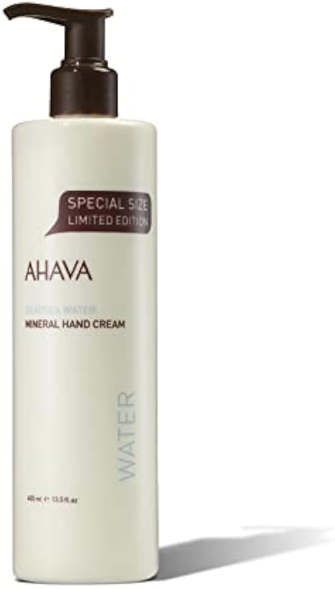 AHAVA Mineral Hand Cream, Hand Moisturizer For Dry Cracked Hands, Light and Fast-Absorbing, For All Skin Types 13.5 Fl Oz.