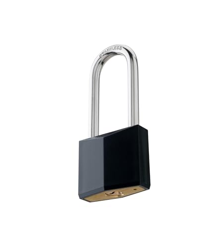 Image of 12-Pack Keyed Alike Locks, Black Covered Brass Keyed Padlock with Stainless Steel Long Shackle, 1-9 /16 Inch Lock Body, Rustproof Locks for Gate Fence Hasp Cabinet Toolbox Gym or School Locker