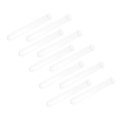 GLEAVI 10個 耐熱ガラス試験管 クリア透明 実験用容器 化学液体保持 花標作成適用 多用途科学実験用