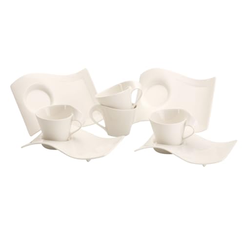 Villeroy & Boch NewWave Juego de Cappuccino, 8 pz, Porcelana, Blanco, 8 Unidad (Paquete de 1), 4
