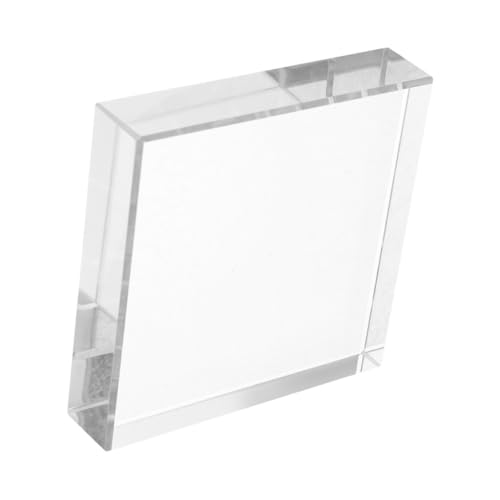 PartyKindom 透明な正方形のペーパーウェイト クリスタルカリグラフィーブロック デスクディスプレイ用装飾ブロック オフィスホームインテリア向け