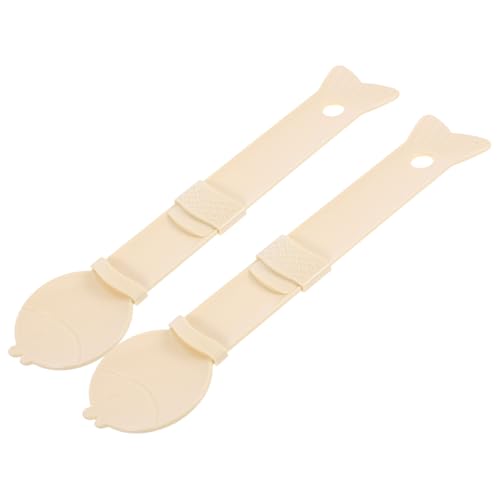 ROMISBABA ハンドル付きキャットフードスプーン 2個入り ウェットキャットフード缶切り用ペットスプーン 持ちやすく、食器洗い機対応 猫/小型犬用