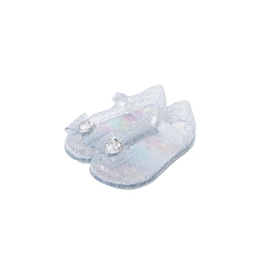 Ozkiz Sparkly Jelly Sandals for Girls – Lightweight Slip-On Design, Glitter Finish, Cushioned Insole, Flexible Sole, Heart Jewel Accent