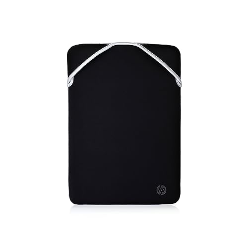 HP Capa protetora reversível para portátil de até 14,1', tecido de neoprene, fecho de canto sem fecho, cor prateada e preto