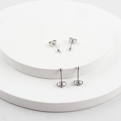 5 Coppie 2mm piccolo da donna in acciaio INOX