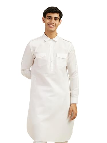 Image of DIWAS BY MANYAVAR Men's Art Silk Solid Pathani Kurta (1pc)