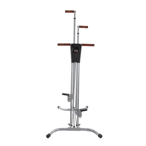 Cocoarm Vertikaler Stepper für Zuhause, klappbarer Heimtrainer mit LCD Display & Stahlrahmen, Höhenverstellbares Klettergerät für Ganzkörpertraining, Anti-Rutsch Pedale bis 150 kg