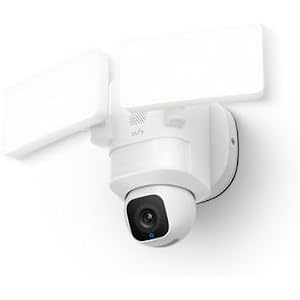 eufy Floodlight Camera E30, Security Camera Outdoor, 360° Pan and Tilt, AI Detection and Tracking, 2K Video, 2.4GHz Wi-Fi, 2,000 Lumens, Custom Voice and Light Alerts, 24/7 Recording, No Mon
