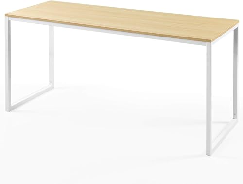 Image of Zinus Jennifer Desk Table 160x61x73 cm - Metal and Wood Office Desk - Multipurpose table - Natural Brown and White