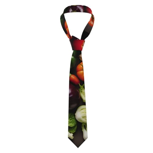 BSKGOHP Corbatas de poliéster con estampado de verduras para hombre, corbatas de negocios, padrinos de boda, para padrinos de boda
