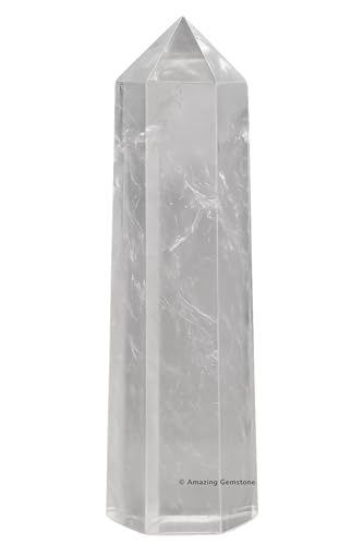 Image of Amazing Gemstone Large Clear Quartz Crystal Towers ~ Natural Healing Crystal Point Obelisk for Reiki Healing and Crystal Grid (5.5 to 6 INCH)