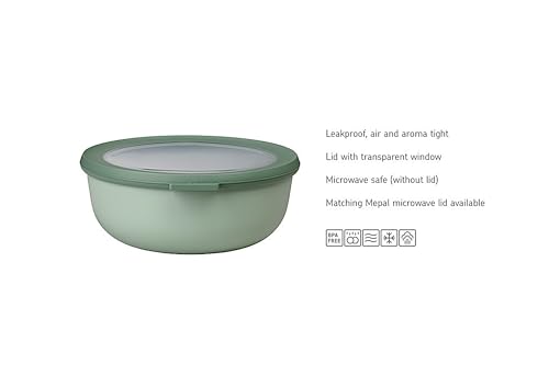 Mepal - Multi Bowl Cirqula Redondo - Recipientes para Alimentos con Tapa - Adecuado como Fiambrera Hermética para Frigorífico, Microondas y Congelador - Tapers para Comida - 500 ml - Nordic Lilac