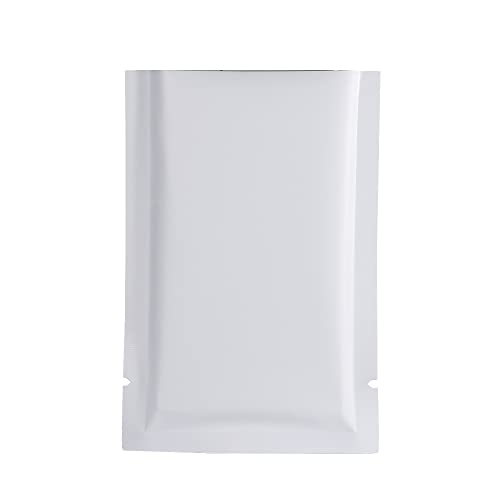100 bolsas sellables con tapa abierta de papel metálico para almacenamiento de alimentos con muescas de lágrima (2.25 x 3.5 pulgadas, blanco mate)