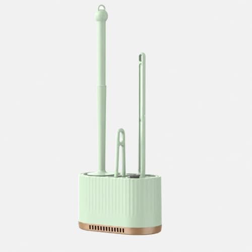 Image of HomeCloud Wall Mounted Silicone Toilet Brush | Soft Bristle Bathroom Cleaning Brush with Holder | Modern Japanese Design | Quick-Drying & Hygienic (Green)