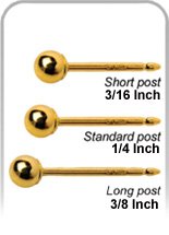 Ear Piercing Earrings Long Post 3Mm Mini Gold Round Ball Studs Studex System 75 Hypoallergenic By Studex #TOP3