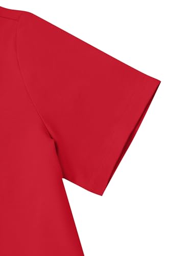 Image of Girl's 2 Piece Outfits Cute Summer T-Shirt and Graphic Shorts Clothing Sets Red Grey 7-8Y