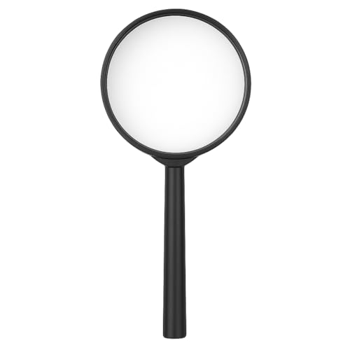 Fitto 1 Piece x5 Magnifying Glass 75mm Glass & 15cm Black Handle