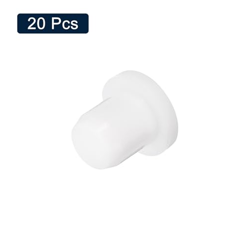 Image of uxcell 20 Pieces White Rubber Stopper, S6.5 Waterproof Plug Holes for 6.5mm / 0.26 inch Hole