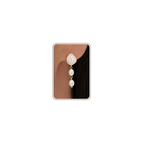 Image of KINHOPI Pearl Earrings for Women, Gold Drop Earrings