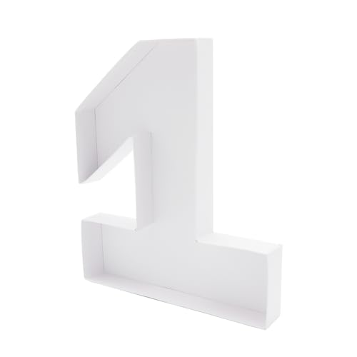 Image of 12 inch Fillable Number Paper Mache Cardboard Cutouts Sweet Charcuterie Board Tray (White, 1 Shape)