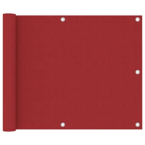 vidaXL Balkon Sichtschutz Bespannung Terrasse Windschutz Sonnenschutz Balkonbespannung Balkonverkleidung Rot 75x600cm Oxford-Gewebe