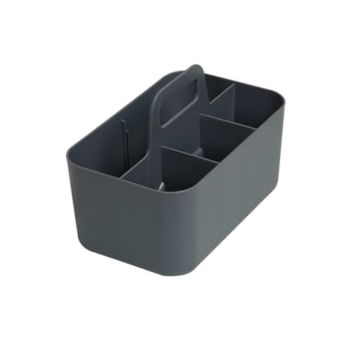 収納ボックス 収納ケース 小物収納 仕切り 取っ手付き 文具収納 ペン立て リモコンラック 卓上収納 化粧品収納 デスクオーガナイザー 事務用品 多機能収納 グレー