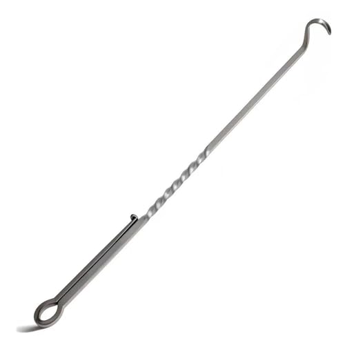 Fleischhaken-Wender, 25, 4 cm, schwarzer Edelstahl-Zopf-Lebensmittelwender, scharfe, waschbare und wiederverwendbare Wendehaken zum Grillen, Fleischhaken, Zopf-Lebensmittelwender, Wendehaken