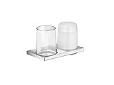 in verchromt Keuco 11153019000 Doppelhalter Edition, komplett, Echtkristall-Glas, verchromt