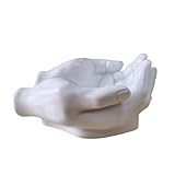 wsmart Hand Key Holder Bowl Funny Entryway Key Tray for Desk & Home Decor, Cute Candy Dish for Office, Purse Bowl & Hand Statue Decor (Small White Resin)