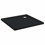Duschwanne, ABS, Schwarz, 90 x 90 x 4 cm, strukturiert, untere Schwelle