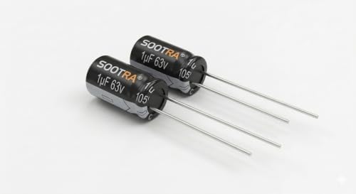 Image of Fixed Aluminum Radial Electrolytic Capacitors 1UF 63V - Pack of - 2