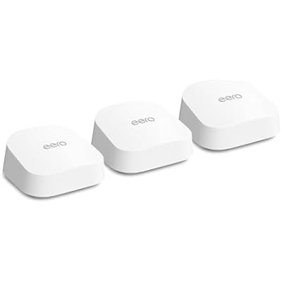 Amazon eero 7 dual-band mesh Wi-Fi 7 router (newest model) &ndash; Supports internet plans up to 2.5 Gbps, Coverage up to 560 m&sup2;, 3-pack