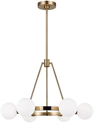 Generation Lighting 3161606-848 Clybourn Chandelier, 6-Light 360 Total Watts, Satin Brass