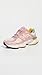 New Balance 9060 Men's Shoes, Pink Suede/Blue/Yellow, Size 6.5