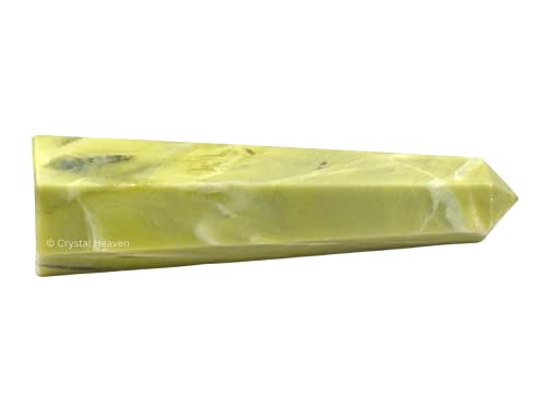 Image of Crystal Heaven Certified Serpentine Crystal Tower Obelisk Point for Chakra, Healing and Balancing - AAA Grade Original Certified Gemstone Agate for Reiki Meditation Yoga Spiritual (3-4 Inches)