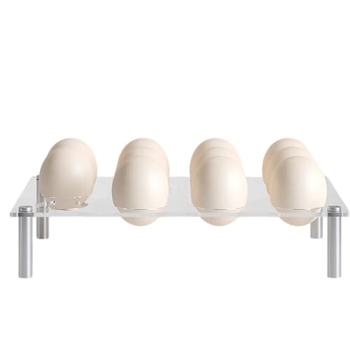 Encimera de soporte para huevos, cartón acrílico transparente para huevos con 12 compartimentos, organizador de almacenamiento para armario de cocina, refrigerador