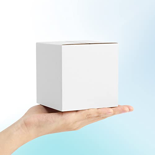 Poever Shipping Boxes 4X4X4 Inches Small Mailing Boxes 25 Pack White Cardboard Corrugated Box Mailers For Packaging #TOP2