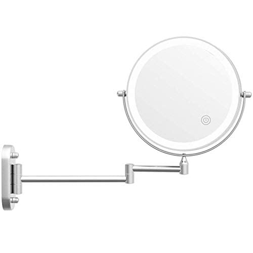 Miroir maquillage mural LED tactile pour hôtel et vanité miroir de salle de bain pliable extensible