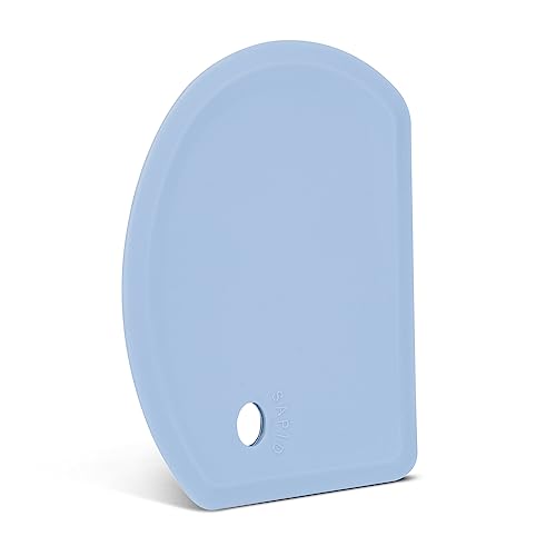 Silicone Dough Scraper with Stainless Steel Sheet, Curved Edge Flexible Bowl Scraper for Baking, Food Grade Silicone Bench Scraper for Sourdough Bread Proofing Basket, 5.98